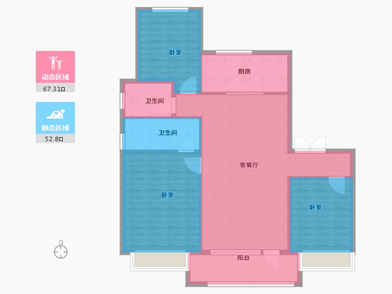 河北省-邢台市-邢台壹号院-109.32-户型库-动静分区