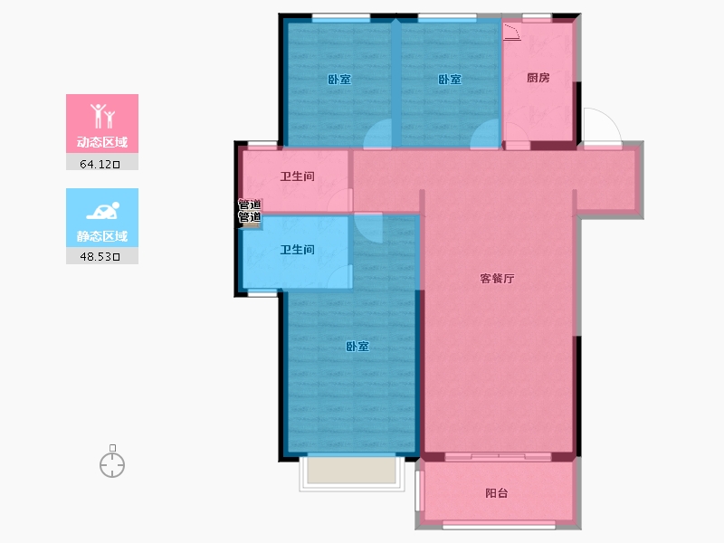 河北省-邯郸市-美的剑桥郡-102.00-户型库-动静分区