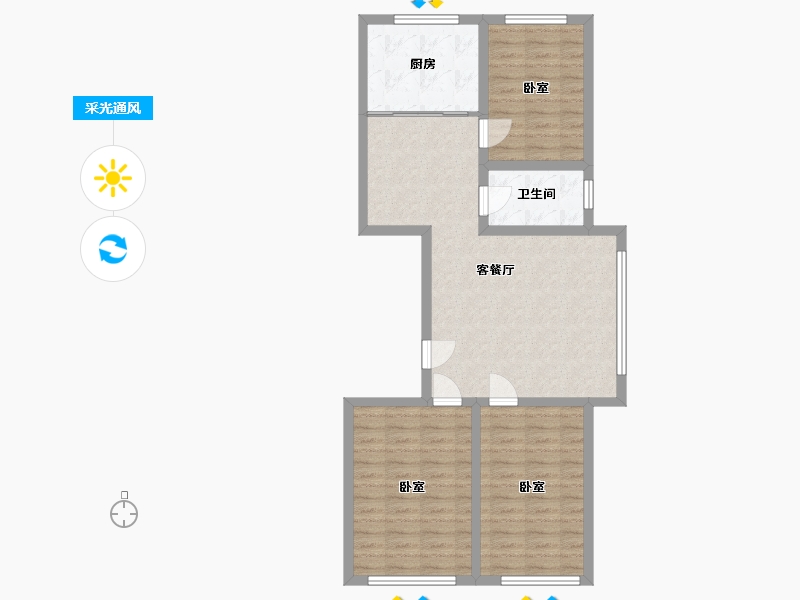 内蒙古自治区-赤峰市-翡翠明珠-83.71-户型库-采光通风