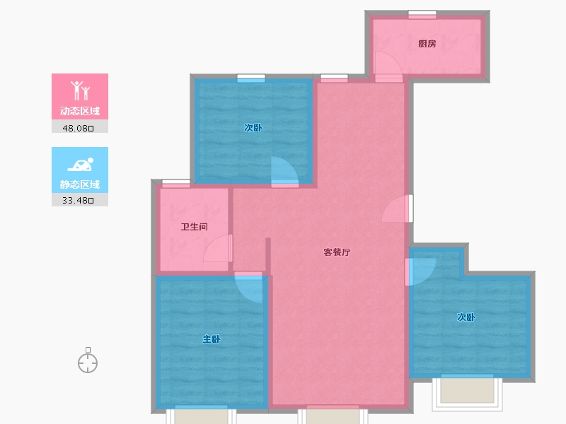 河北省-廊坊市-万澎公馆-72.40-户型库-动静分区