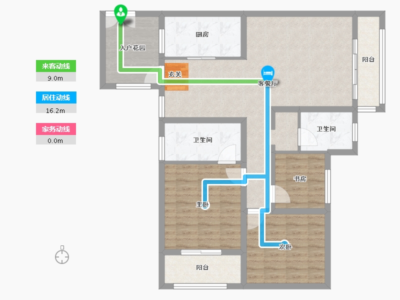 云南省-昆明市-第三城紫香园-95.68-户型库-动静线