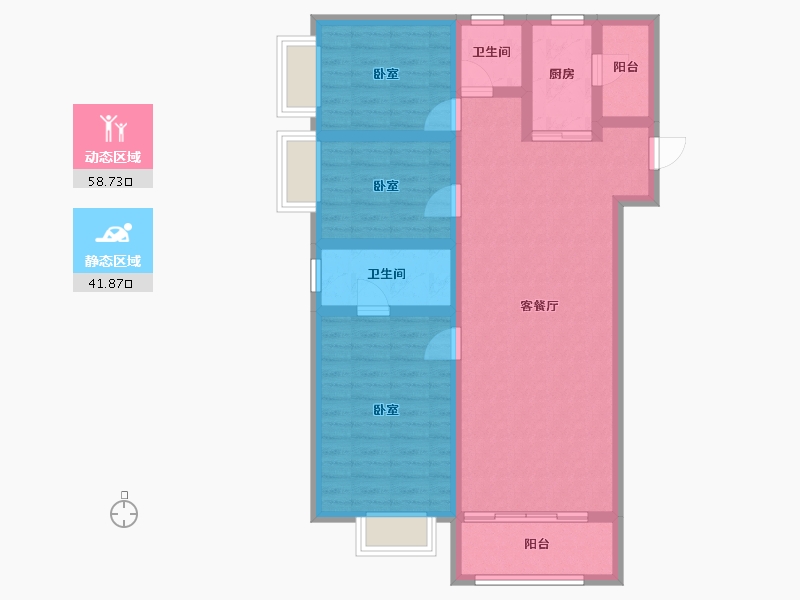 云南省-昆明市-万科500里-89.38-户型库-动静分区