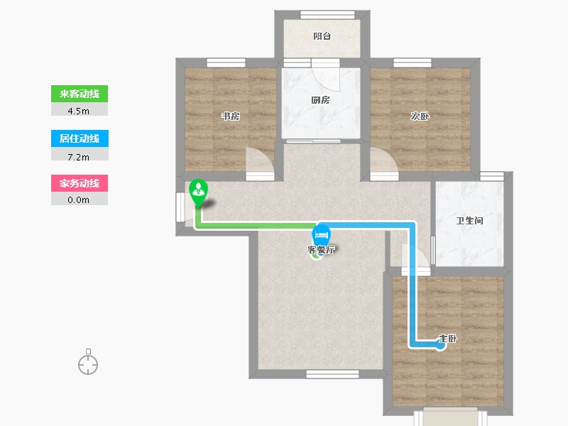 河北省-廊坊市-万澎公馆-63.37-户型库-动静线