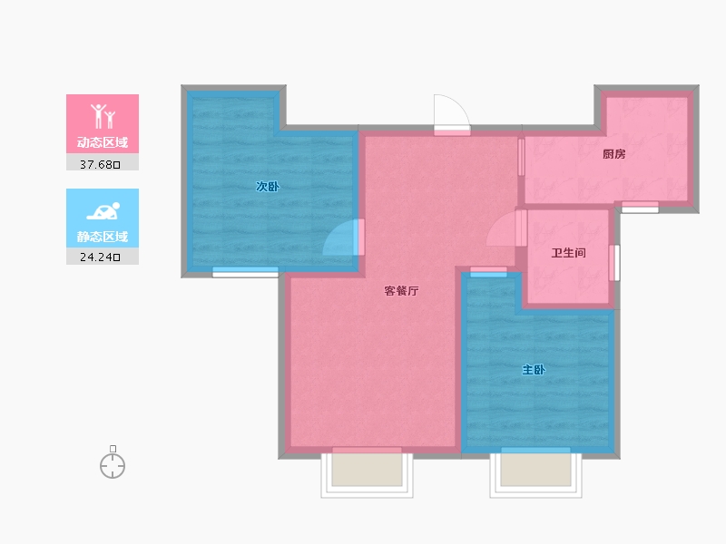 河北省-廊坊市-万澎公馆-54.54-户型库-动静分区