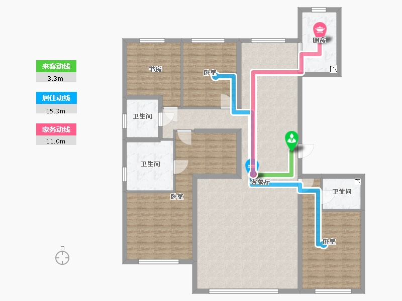 内蒙古自治区-呼和浩特市-中实·玺樾府-144.00-户型库-动静线