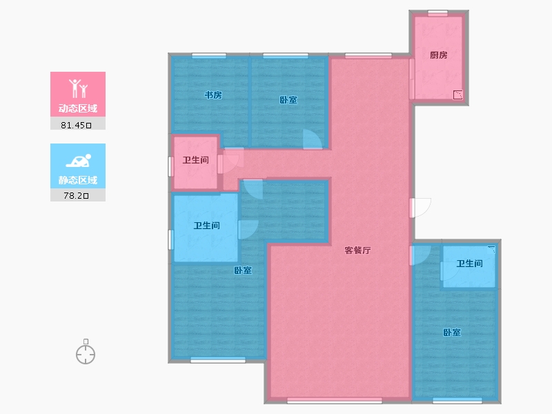 内蒙古自治区-呼和浩特市-中实·玺樾府-144.00-户型库-动静分区