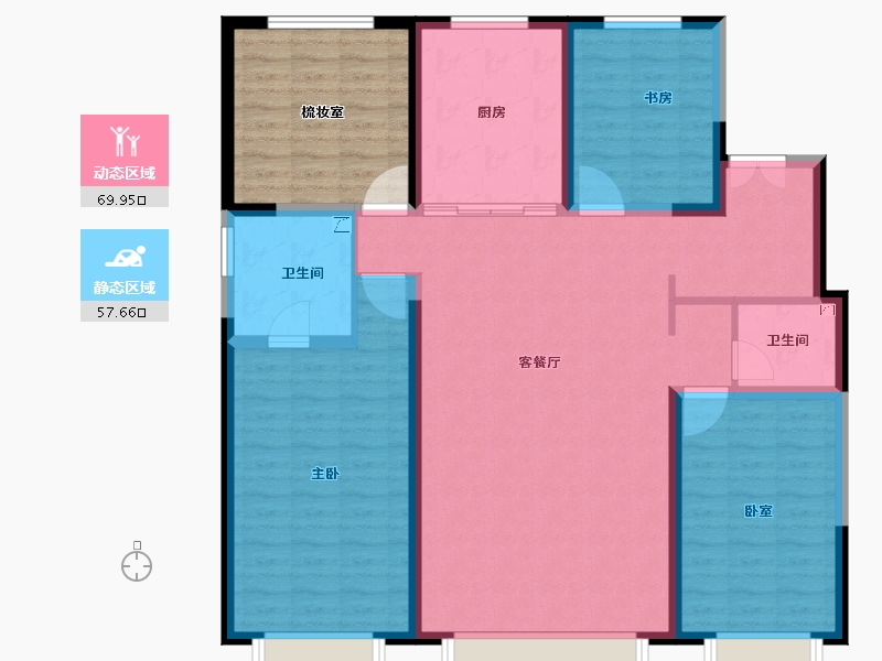 内蒙古自治区-包头市-万科翡翠都会-128.00-户型库-动静分区