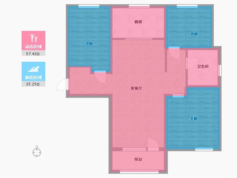 河北省-廊坊市-荣盛·阿尔卡迪亚·高铁新干线帝品御居-82.40-户型库-动静分区