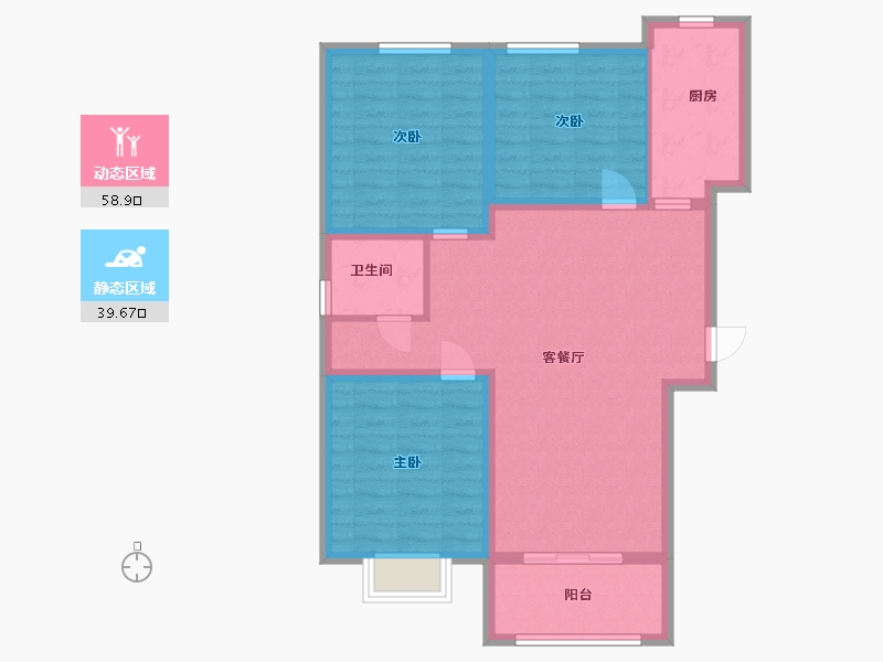 河北省-廊坊市-瑞祥花园-88.50-户型库-动静分区