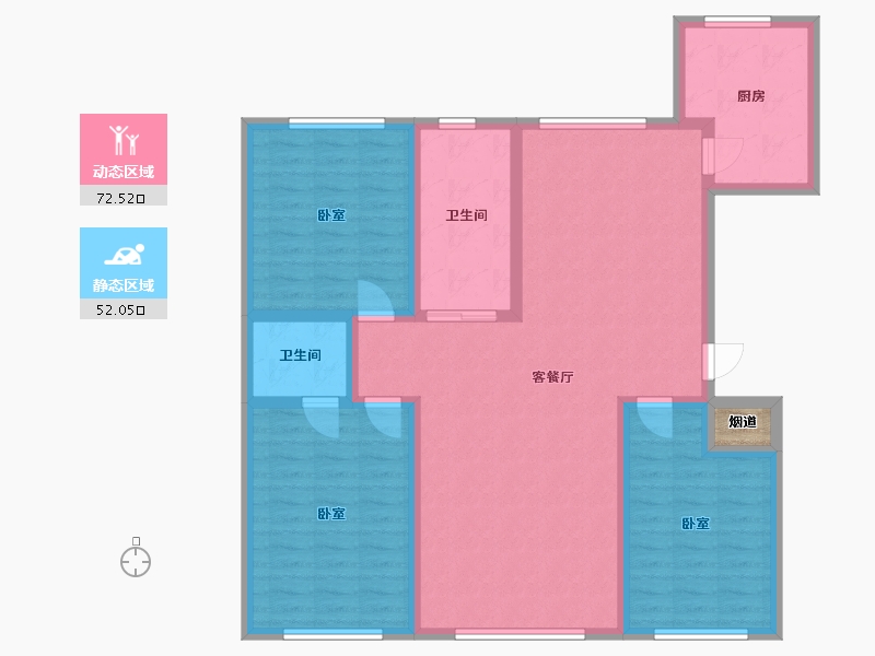 内蒙古自治区-赤峰市-翡翠明珠-113.04-户型库-动静分区