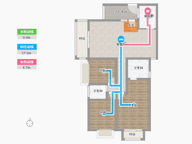 云南省-昆明市-第三城紫香园-104.37-户型库-动静线