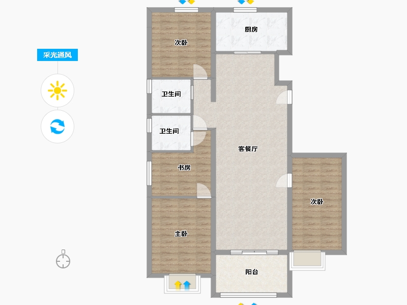 河北省-廊坊市-盛德紫悦府-113.20-户型库-采光通风