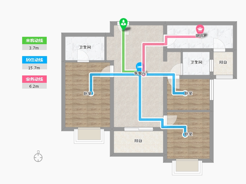 云南省-昆明市-万科500里-75.11-户型库-动静线