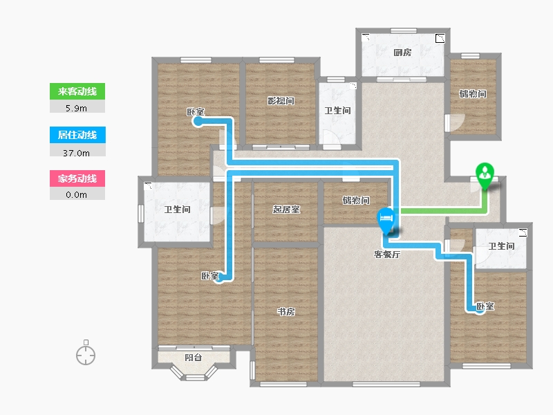 内蒙古自治区-呼和浩特市-泽信青城-198.37-户型库-动静线