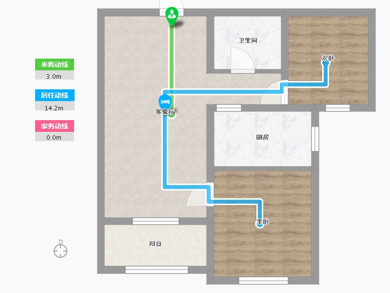 河北省-廊坊市-丽晶城三期-64.00-户型库-动静线