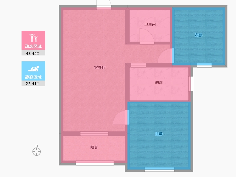 河北省-廊坊市-丽晶城三期-64.00-户型库-动静分区