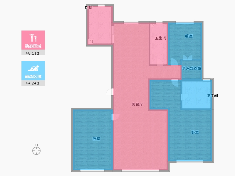 内蒙古自治区-呼和浩特市-中实·玺樾府-118.99-户型库-动静分区