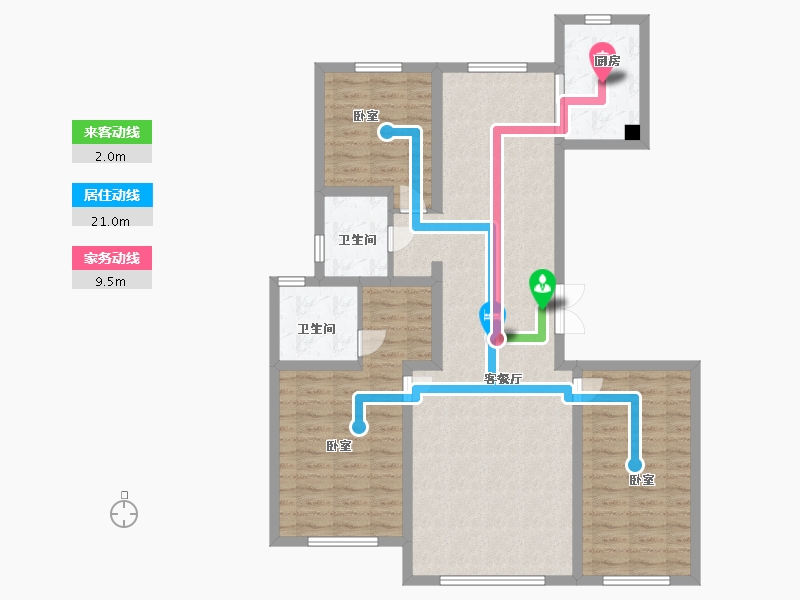 内蒙古自治区-呼和浩特市-中实·玺樾府-106.00-户型库-动静线