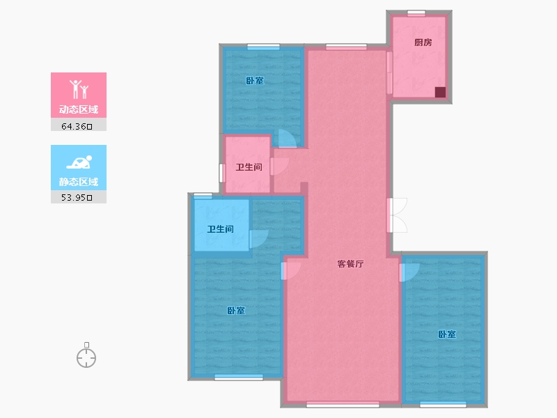 内蒙古自治区-呼和浩特市-中实·玺樾府-106.00-户型库-动静分区