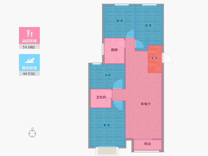 山西省-太原市-纳丹堡-86.41-户型库-动静分区