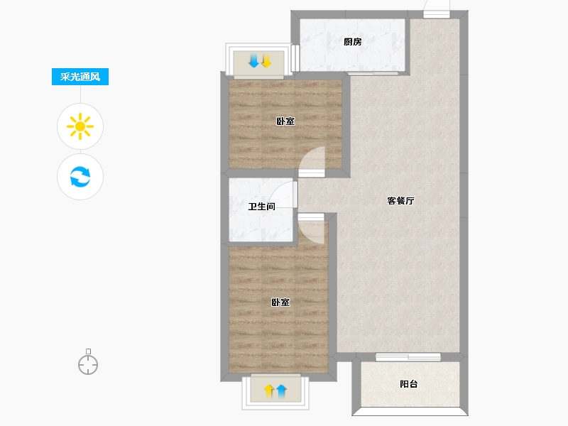 河北省-邢台市-香悦四季-67.38-户型库-采光通风