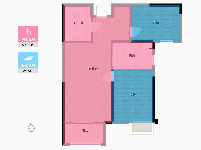 内蒙古自治区-呼和浩特市-呼和浩特恒大悦府-69.00-户型库-动静分区