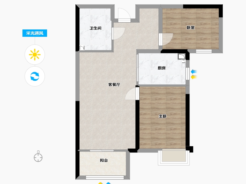 内蒙古自治区-呼和浩特市-呼和浩特恒大悦府-69.00-户型库-采光通风