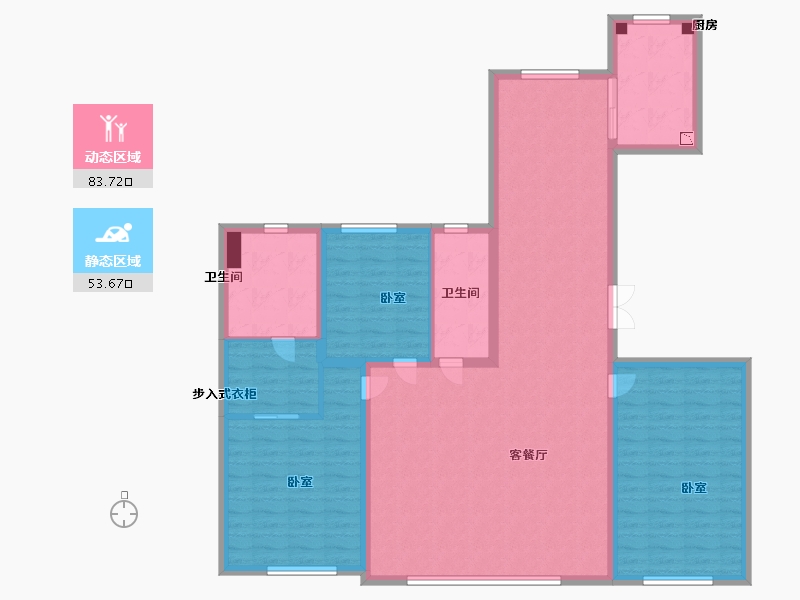 内蒙古自治区-呼和浩特市-中实·玺樾府-123.99-户型库-动静分区