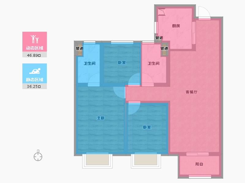 山西省-太原市-太原·龙湖天鉅-73.69-户型库-动静分区