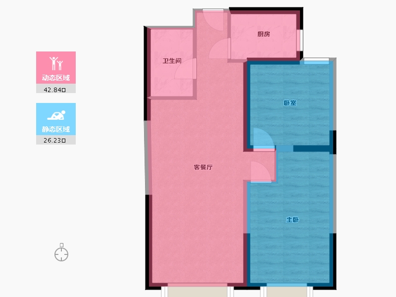 内蒙古自治区-包头市-悠活小镇-61.79-户型库-动静分区