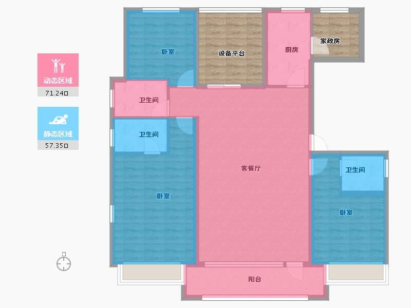 河北省-邢台市-邢台壹号院-131.09-户型库-动静分区