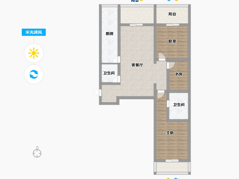 山西省-太原市-华康悦府-87.80-户型库-采光通风