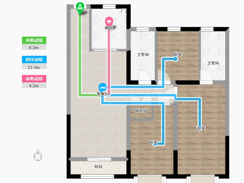 内蒙古自治区-包头市-富力·院士廷-83.86-户型库-动静线