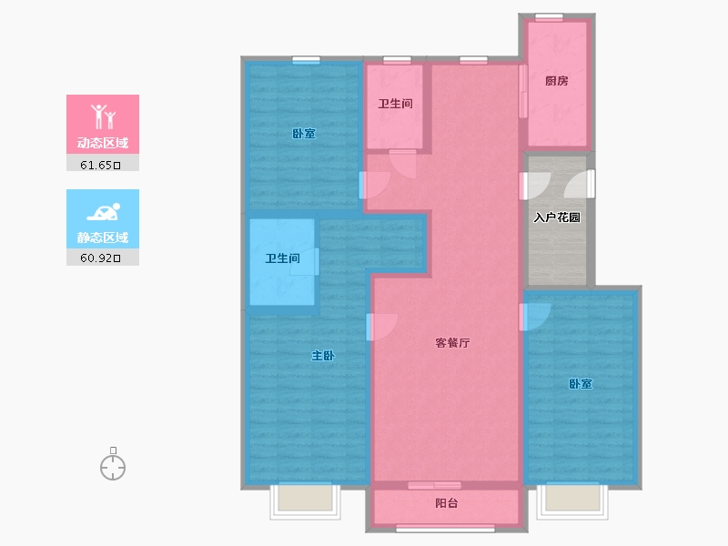 内蒙古自治区-包头市-紫贵华府-115.37-户型库-动静分区