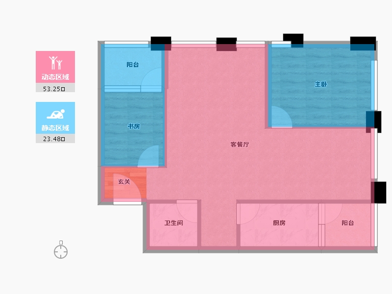 云南省-昆明市-东盟未来港-68.79-户型库-动静分区