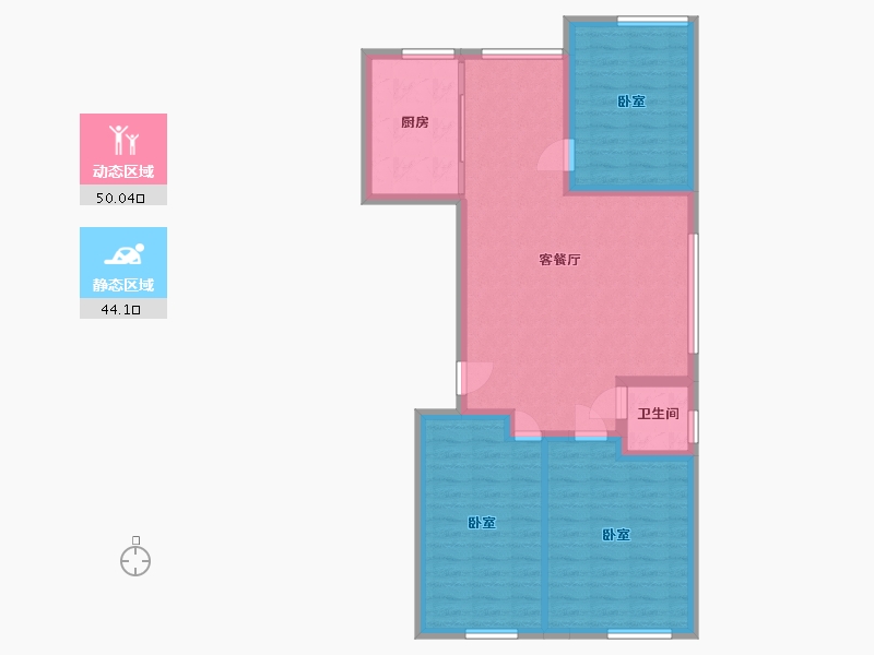 内蒙古自治区-赤峰市-翡翠明珠-85.24-户型库-动静分区