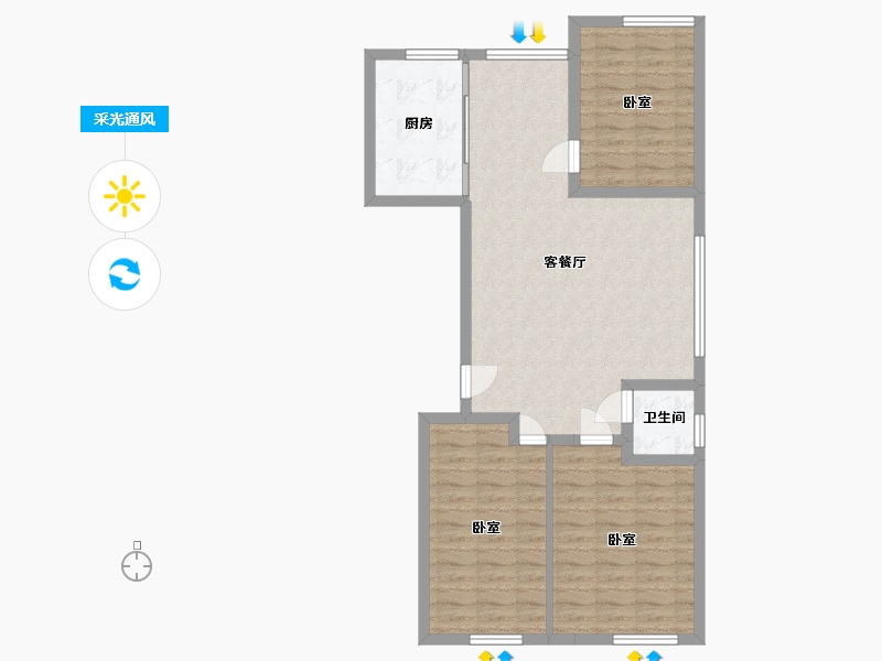 内蒙古自治区-赤峰市-翡翠明珠-85.24-户型库-采光通风