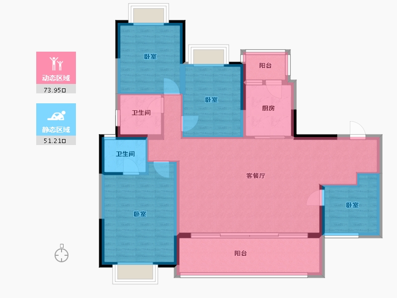 四川省-成都市-明信凤栖台-113.35-户型库-动静分区