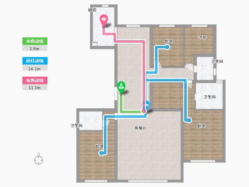 内蒙古自治区-呼和浩特市-中实·玺樾府-142.99-户型库-动静线