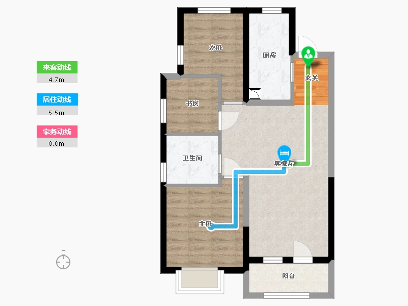 河北省-廊坊市-温泉新都孔雀城-64.15-户型库-动静线