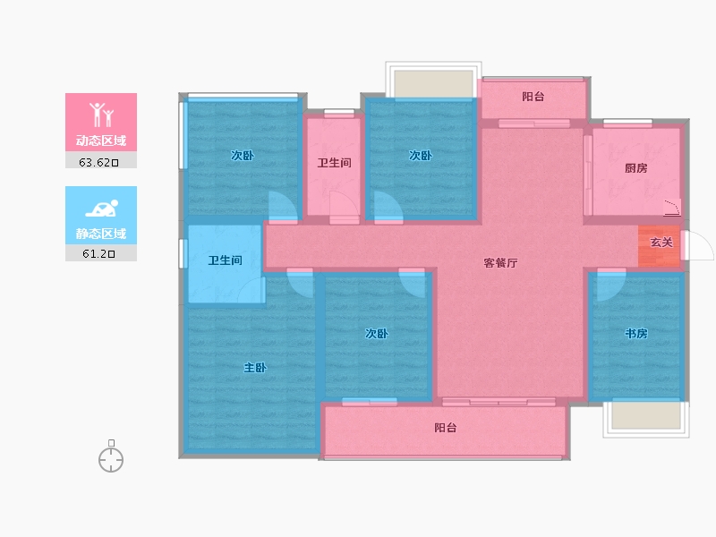 广西壮族自治区-柳州市-彰泰江与城-110.86-户型库-动静分区