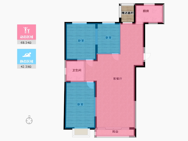 内蒙古自治区-包头市-悠活小镇-103.21-户型库-动静分区