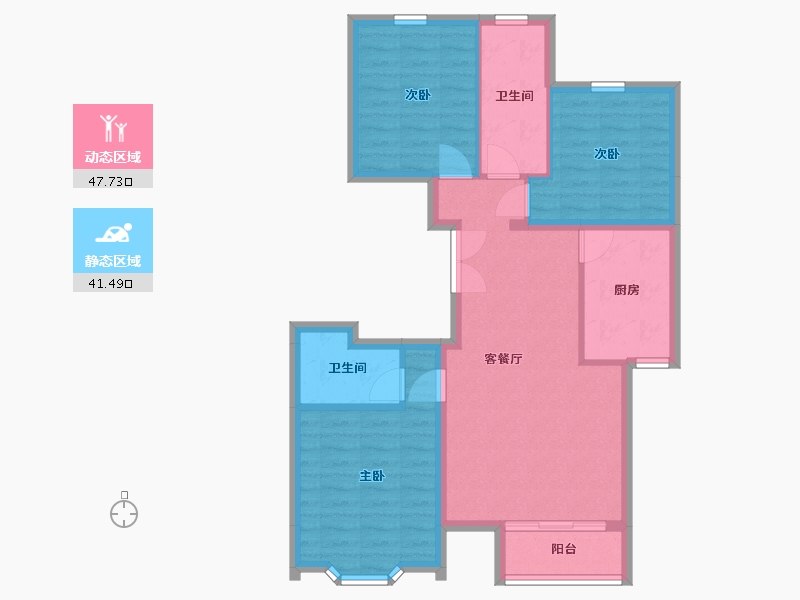 内蒙古自治区-呼和浩特市-城发绿园-79.92-户型库-动静分区