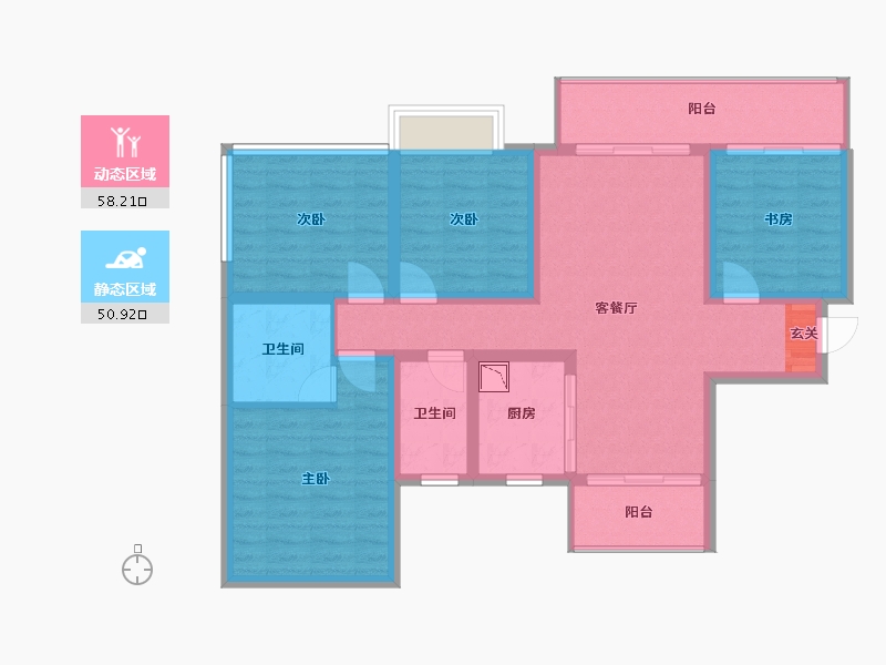 广西壮族自治区-柳州市-彰泰江与城-97.00-户型库-动静分区