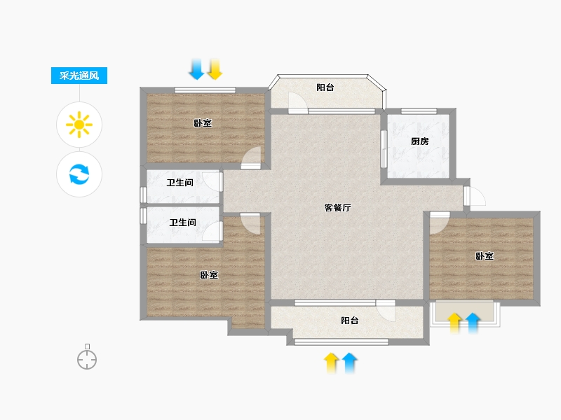 河北省-邢台市-邢台荣盛华府-112.00-户型库-采光通风