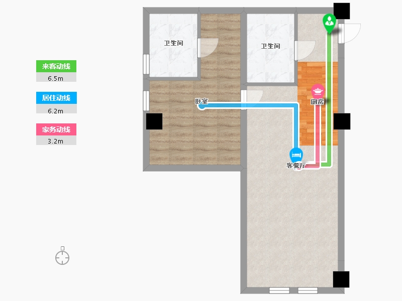 内蒙古自治区-呼和浩特市-巨华·融城百汇-61.09-户型库-动静线