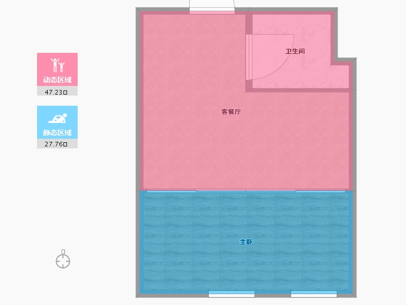 内蒙古自治区-呼和浩特市-凯旋教育广场丰州大厦店-70.51-户型库-动静分区