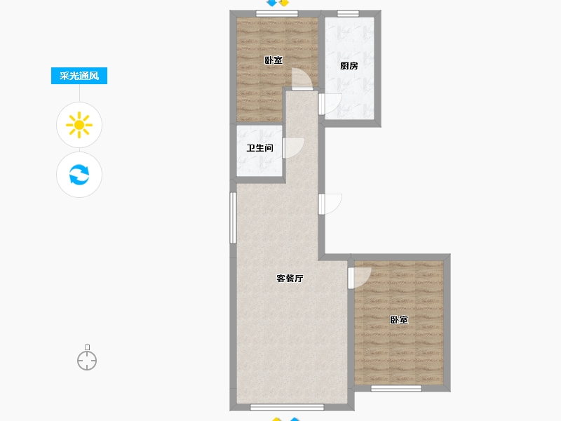 内蒙古自治区-包头市-星河水郡-72.55-户型库-采光通风