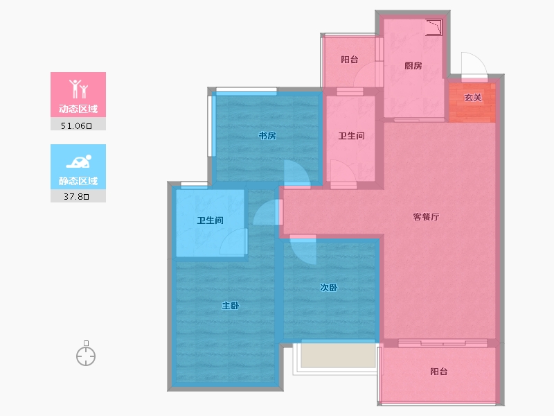 广西壮族自治区-柳州市-彰泰江与城-78.43-户型库-动静分区