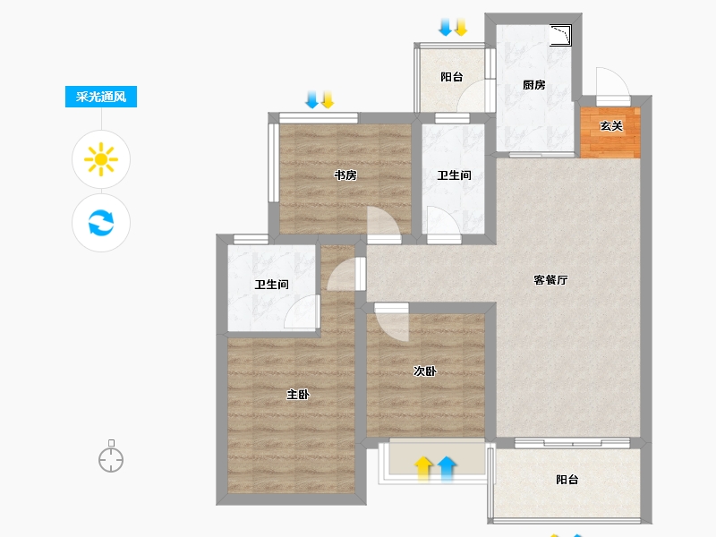 广西壮族自治区-柳州市-彰泰江与城-78.43-户型库-采光通风